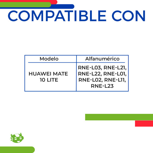 Tapa Trasera Para Huawei Mate 10 Lite Rne-l03 Rne-l02 Rne-l21 Rne-l22 Rne-l01 Rne-l11 Rne-l23 Slim Company Color Negro