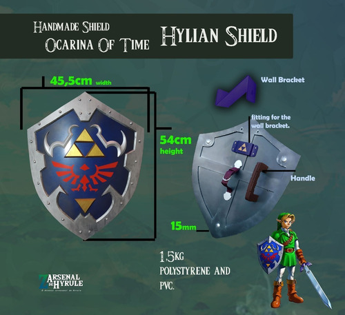 Escudo Zelda Hylian Shield Artesanal - Ocarina Of Time