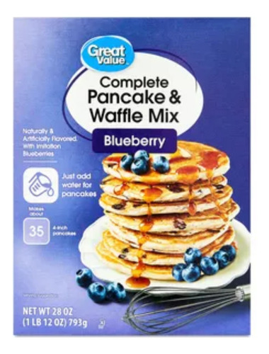 Harina P/pancakes Y Waffles Blueberry Great Value 793gr