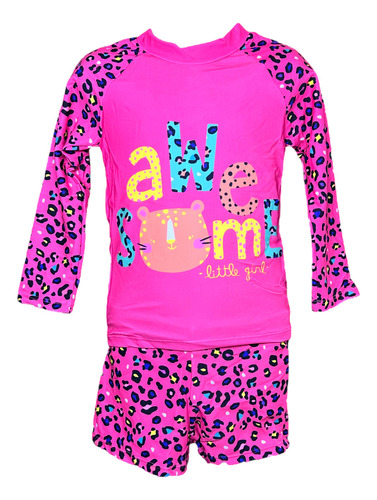 Traje De Baño Para Niñas Animal Print Diseño De 2 Piezas