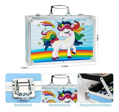 Kit Dibujo Maleta Colores Lapices Estuche Profesional 145 Piezas