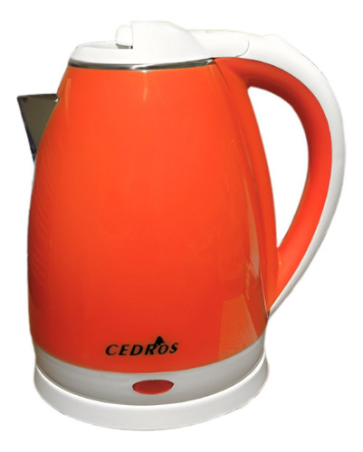 Chaleira Elétrica Inox 1.8l Jarra 220v Potência De 1500w Cor Laranja Cedros Ced-2022 Com Base Rotatória Aquecedor De Água Desligamento Automático Café Chá Chimarrão