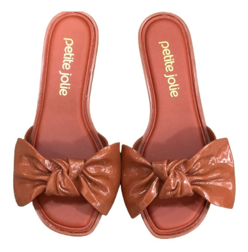 Imagem 3 de 4 de Chinelo Lindo Com Laço Carly Petite Jolie Pj4833 Caramelo