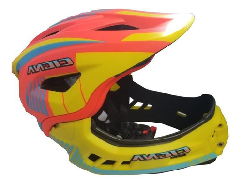 Casco De Bicicleta Niños Desmontable Con Luz Trasera Color Naranja Claro Talle S