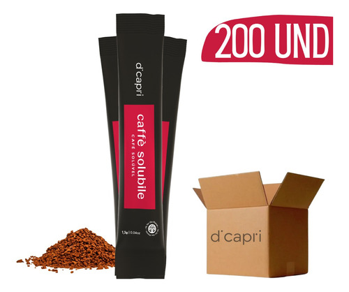 Café Solúvel Em Sache Di Capri Stick 1,3g Instantâneo 200 Un