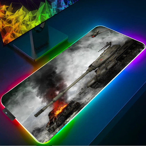 Alfombrilla Mouse Extended World Of Tanks Rgb Para Juego Led