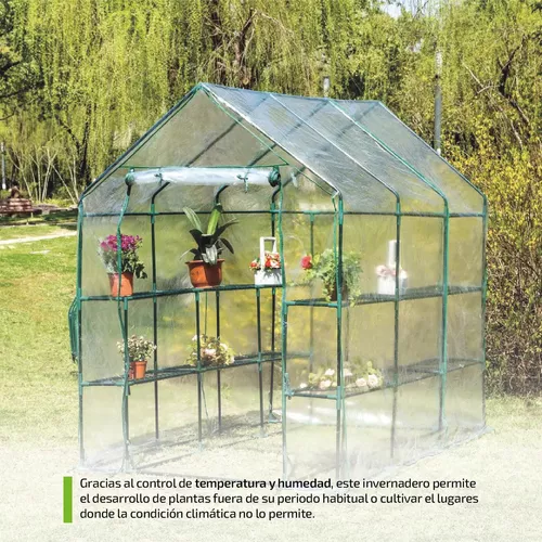 Invernadero Estructura Indoor Inv-2.1m-pvc Exterior Cultivo Uv Con Estantes