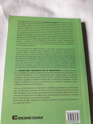 Jauretche Biografia De Un Argentino Norberto Galasso Colihue