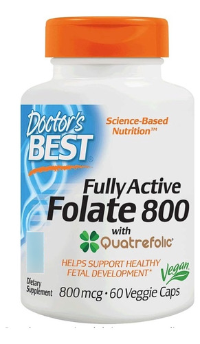 Acido Folico B9 Quatrefolic Doctor's Best 800mcg X60 Caps