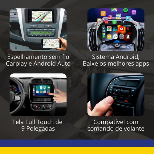Kit Multimidia 9 Android Netflix Waze Spotify Strada 21 A 25