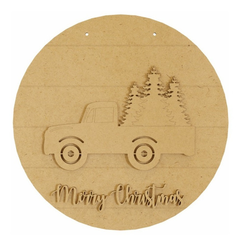 Letrero Camioneta Merry Chritsmas Adorn Puerta 50cm Art1562b