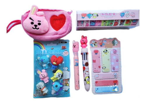 Bts Bt 21 Pack Escolar Chimmy Cooky Rj Mang Tata Shooky Koya