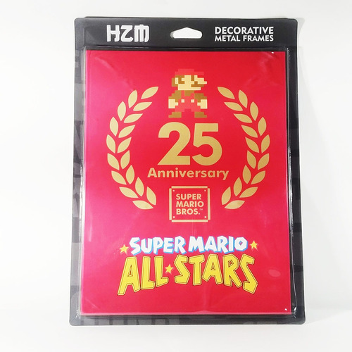 Quadros Nintendo 25 Anos Super Mario De Metal Para Parede 