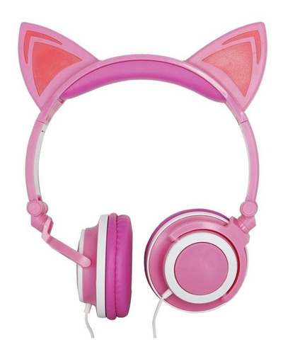 Imagem 2 de 3 de Fone de ouvido on-ear Exbom HF-C22 rosa e branco