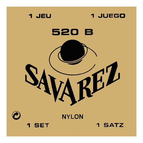 Encordoamento Para Violão Savarez Traditional 520b T. Baixa