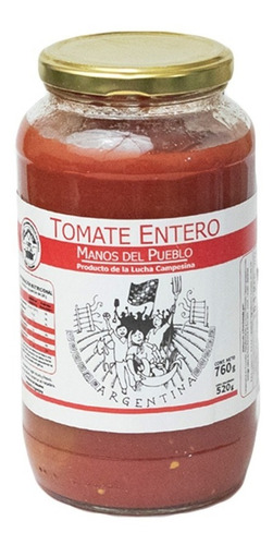 Tomate Entero 760 Grs. Perita. Manos Del Pueblo. Alma Nativa