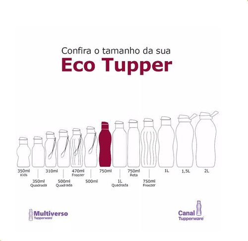 Garrafa Eco Tupperware Plus Rosa Chá 750 Ml Nova Cor