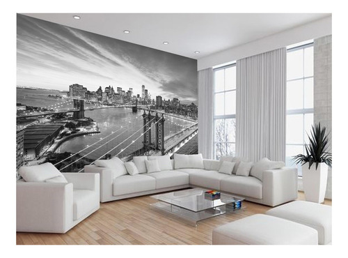 Papel De Parede Cidade Ponte Prédios New York 4m² Ncd280