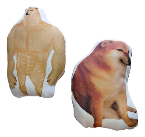 Duo Cojines Perro Chems Meme 25 Cm Peluche Regalo Broma  