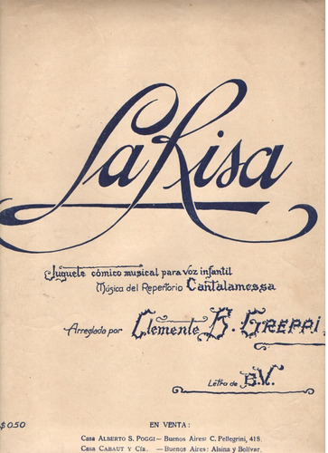 Partitura Orig. Del Juguete Cómico Musical Infantil La Risa