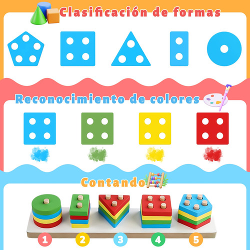 Juguete De Figuras Geométricas Apilables Y Juguetes,