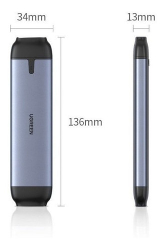 Imagen 4 de 10 de Carcasa Disco Duro Ssd M.2 Sata 3 Usb 3.1 10gb/s Ugreen Bk