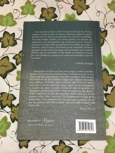 Imagen 2 de 3 de Libro Sumergida Sofía Ciravegna Viajera Editorial