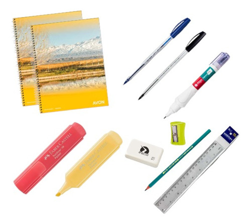 Kit Universitario Combo 11 Piezas Cuadernos + Útiles 