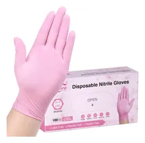 Comprar Guantes De Nitrilo Rosa 3 Mil Industriales, Sin Látex, 100 U