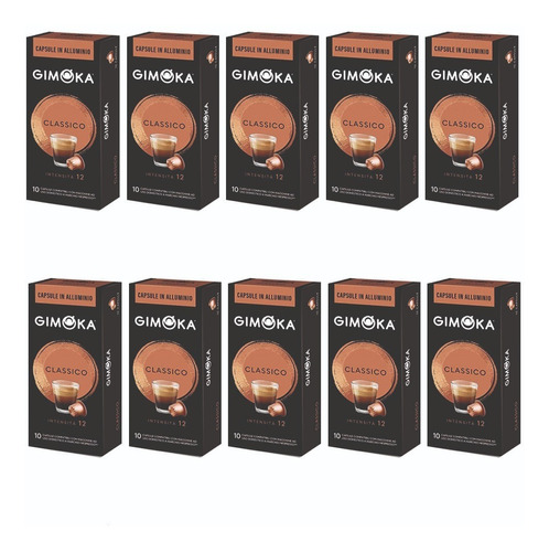 100 Capsulas Gimoka Aluminio Clasico Compatible Nespresso
