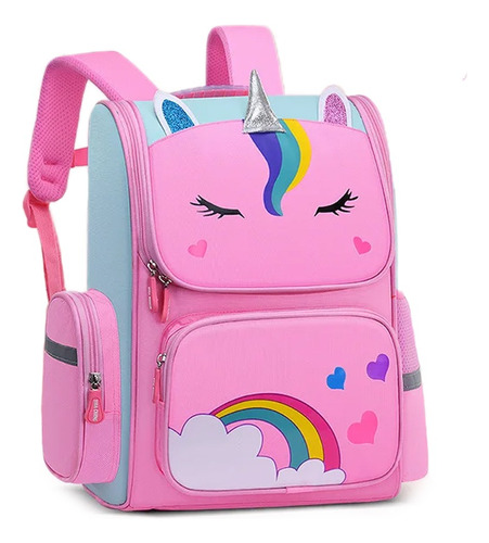 Mochila De Unicornio Escolar Primaria Infantil Semirrígida 