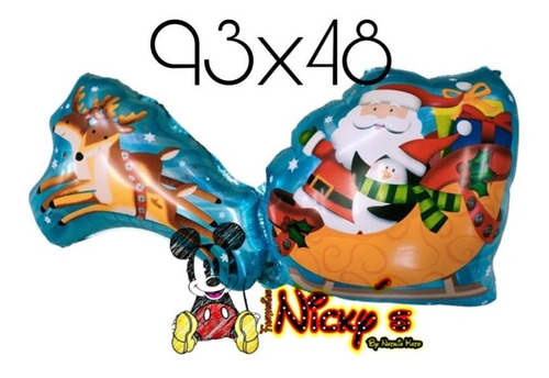 Globo Santa Claus Con Trineo 93x48cm Navidad Navideño