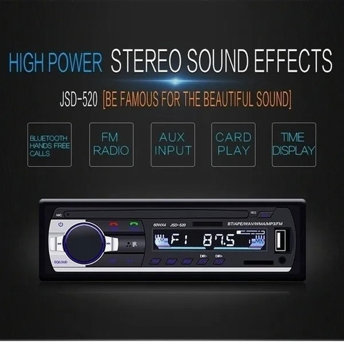 Reproductor Mp3 1 Din Con Bluetooth Y Auxiliar Para Auto