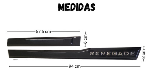 Friso Lateral Com Emblema Cromado Renegade 22 2023 2024 2025