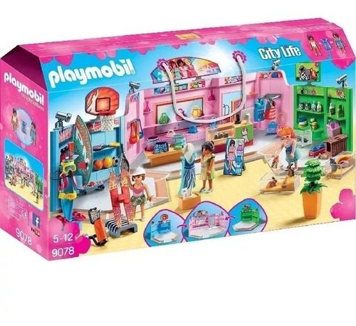 Playmobil 9078 Paseo Comercial Con Tiendas City Life 