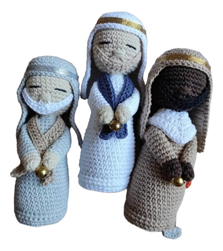 Reyes Magos Pesebre Tejido Crochet X 3 Figuras