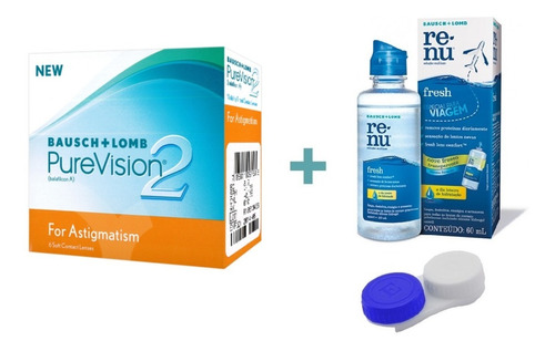 Lente De Contato Purevision 2 Toric Astigmatismo + Brinde