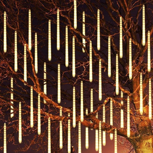 Luces Led Guirnalda Lluvia Meteoro Navidad Blanco Calido