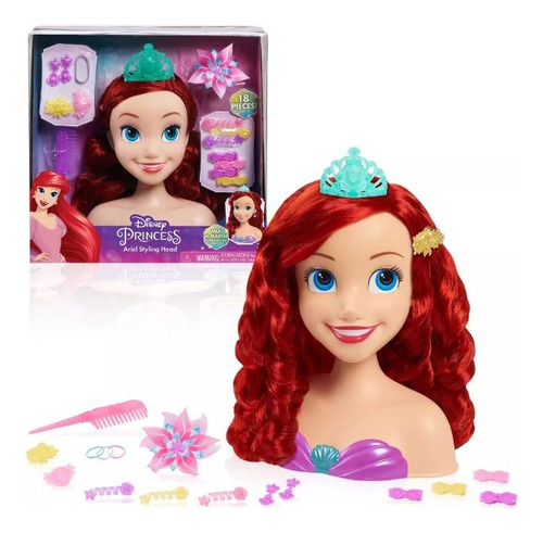 Muñeca Cabeza Para Peinar Princes Disney Ariel Accesorios