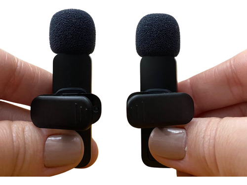Kit 2 Microfones Lapela Profissional Para Iphone Ou Android Pret-entrada Typo C E Iphone.