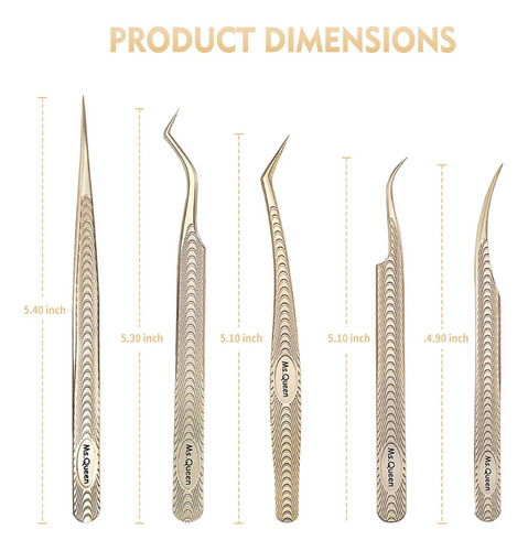 Pinça De Cílios Ms.queen Para Extensão Profissional De Cílio