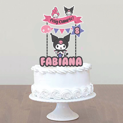 Cake Topper Kit Imprimible Personalizado Kuromi Hello Kitty