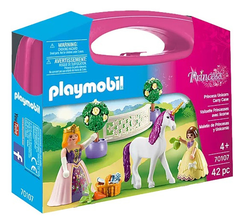 Juego Playmobil Maletín Grande Princess Y Unicornio 42 Pzas