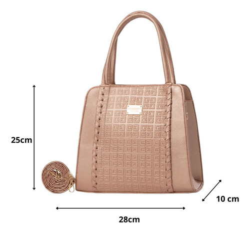 Bolso De Mujer Fana Jupiter Color Oro Rosado Preciosa