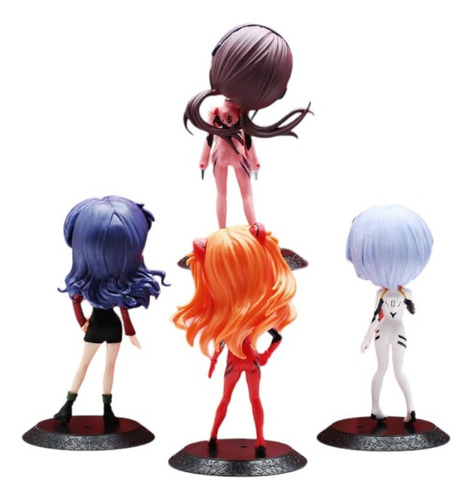 Set X4 Figuras Neon Genesis Evangelion Personajes Gashapones