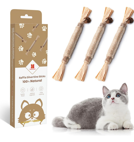 Palos De Plata Para Gatos Potaroma Modelo Matatabi Paquete 3 Color
