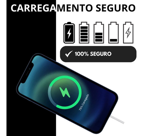 Fonte Type C Para iPhone 15 E 16 Ultra Rápido 25w Caixa