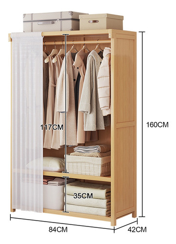 Closets Armables Madera Ropero 84*42*160 Con Gasa Blanco Amarillo