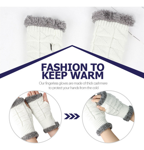 1 Par De Guantes De Medio Dedo Con Mangas Cortas Para Otoño