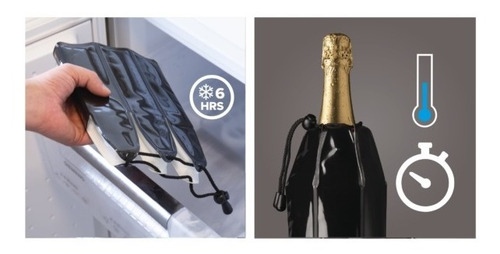 Imagen 3 de 7 de Champagne Accesorio Set Vacu Vin Tapon Abridor + Enfriador